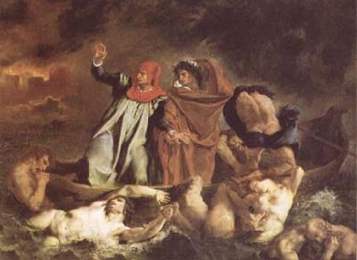 Eugene Delacroix The Bark of Dante (Dante and Virgil in Hell) (mk09) Spain oil painting art